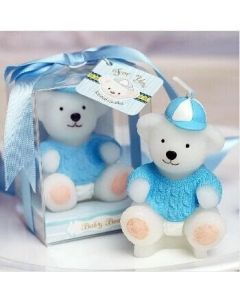 Teddy bear Blue Candle 