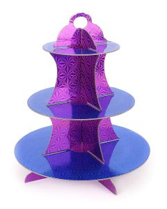 Tier Cupcake Stand Metallic Blue Purple - 1 Piece 