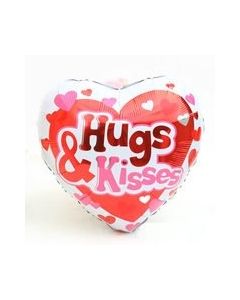 Hugs and kisses foil balloon ( 45 cm by 45 cm) heart shape