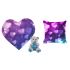 Purple Valentine Heart Shape Cushion, Teddy and Cushion