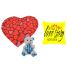 Red & Yellow Valentine Heart Shape Cushion, Teddy and  Squar Cushion