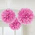 Caribbean Fluffy Decorations 16in-Pack of 3 (Magenta)