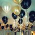 Metallic HD Toy Balloons, Golden Black White (Pack of 50) 