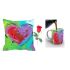 Multicoloured Heart  Valentine Cushion Combo
