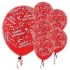 Happy B'day With Frills Latex Balloons (Red) - Pack of 5