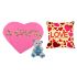 Pink Valentine Heart Shape Cushion, Teddy and Cushion