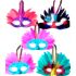Assorted Multicolored Eye And Nose Feather Mask (Set Of 5)