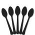 Solid Black Plastic Party Spoons (Pack Of 24)