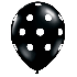 Polka Dots Latex Balloons (Black) - Pack of 5 - 18