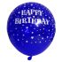 Happy B'day With Stars Latex Balloons (Blue) - Pack Of 5