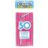 Solid Bright Pink Party Straws (Pack Of 50)
