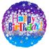Happy Birthday Holographic Foil Balloon - 18 inch