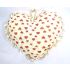 Red Heart Printed LED Heart Shape Cushion - Cream