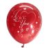 I Love You Latex Balloons ( Red) - Pack Of 5