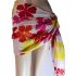 Multicolored Flowers Print White Sarong
