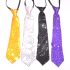 Assorted Color Sequin Zipper Tie (Pack Of 4)