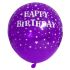 Happy B'day With Stars Latex Balloons (Purple) - Pack Of 5