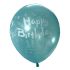 Happy B'day Cake Latex Balloons (Sky Blue) - Pack Of 5