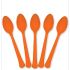Solid Orange Plastic Party Spoons (Pack Of 24)
