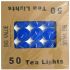Tea Light Candle With Metal Base (Blue) - Pack of 50