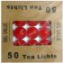 Tea Light Candle With Metal Base (Red) - Pack of 50
