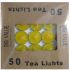 Tea Light Candle With Metal Base (Yellow) - Pack of 50