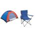 Combo Of Two Person Tent With Folding Camping Chair