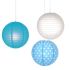 Cool Turquoise Polka Dots Paper Lantern (Pack Of 3)
