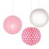 Bright Pink Polka Dots Paper Lanterns (Set Of 3)