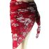White Flowers And Leaves Print Red Sarong