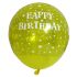 Happy B'day With Stars Latex Balloons (Yellow) - Pack Of 5
