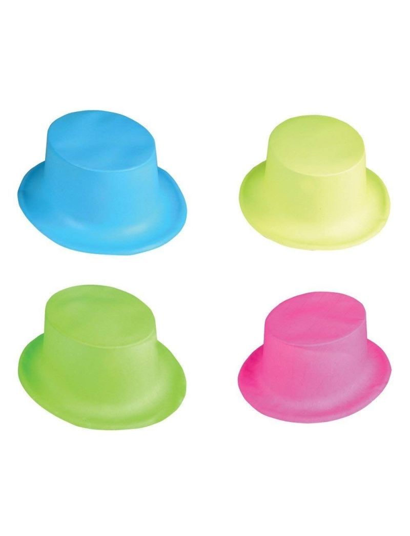 Neon Glitter Top Hat (Pack of 6)