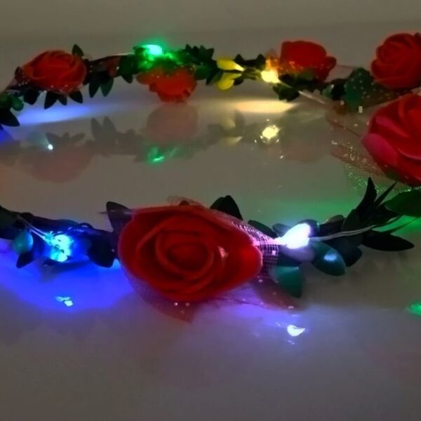 Red Paper Bud Floral Rose Flower Tiara for Women