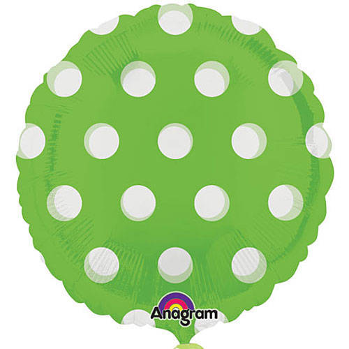Polka Dots Foil Balloon - 18" (Kiwi Green)
