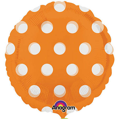 Polka Dots Foil Balloon - 18" (Orange)