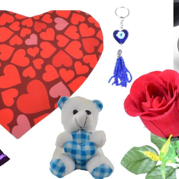 Red Little Heart Print Valentine Combo (Pack Of 7)