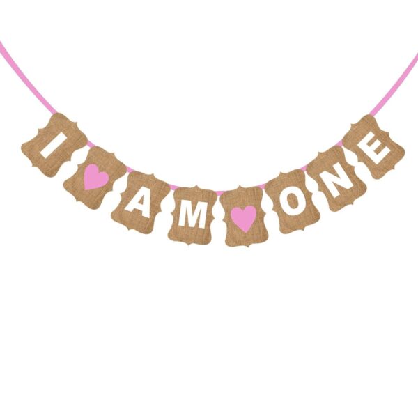Cardstock I Am One String Banner for Birthday Decoration, 8ft (Multicolour)