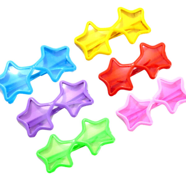 Star Shaped Glitter Party Novelty Glasses (Pack Of 6)