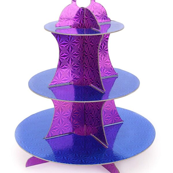 Tier Cupcake Stand Metallic Blue Purple - 1 Piece
