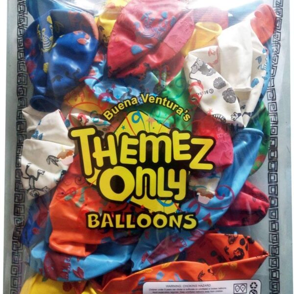 Multi Color Assorted Jungle Theme Animal Print Balloons - Pack Of 100