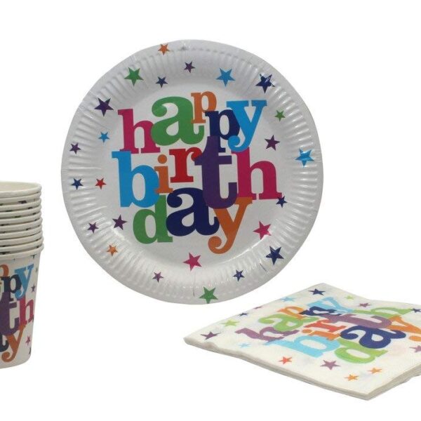 Birthday Party Supplies Set Plates, Cup and Napkin -Set of 10