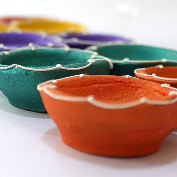 Diya for Decoration | Diya for Puja | Diya Holder Decorative | Diya Lamps for Pooja | Diwali Gifts and Decoration(Set of 10, Handmade)