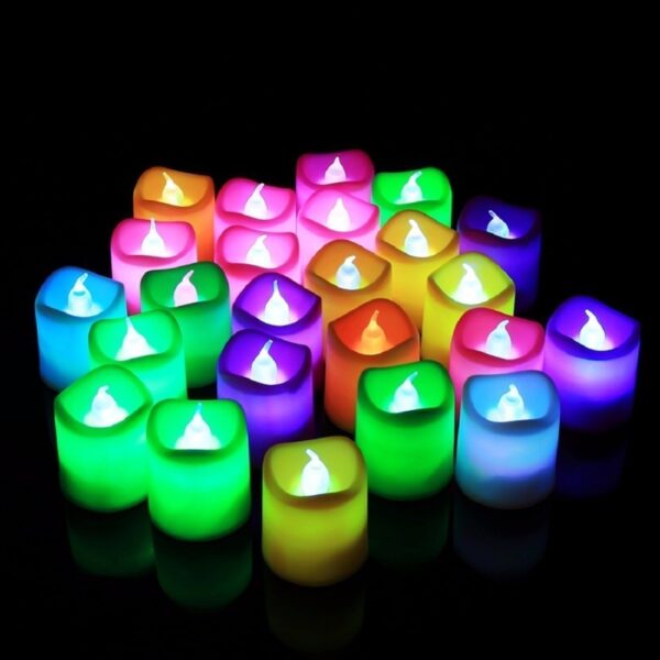 Plastic Multicolour Battery Operated Led Tealight Candles for Home Decor - Set of 12