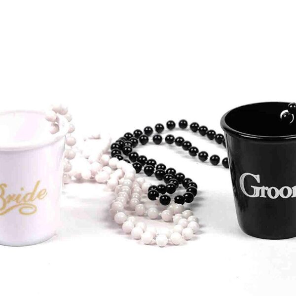 Bride And Groom Shot Glass Necklace
