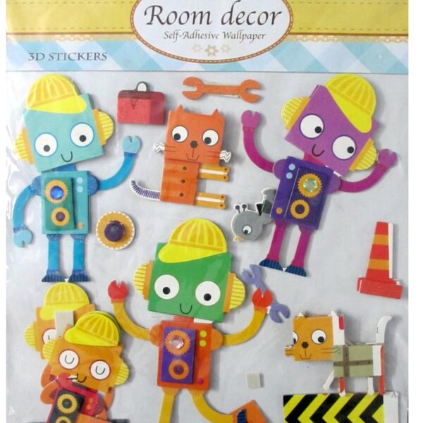 3D Cute Robot Theme Wall Decor