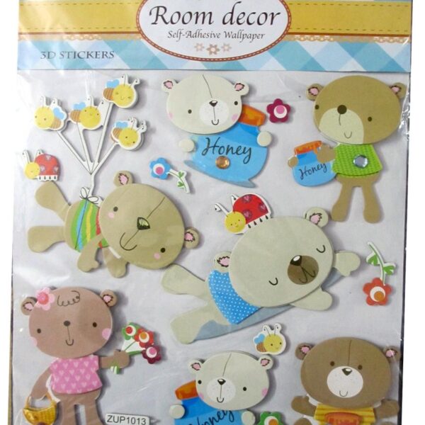 3D Cute Teddy Theme Wall Decor