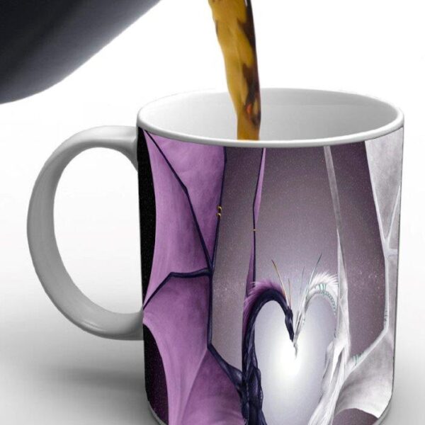 Purple & White Heart Valentine Mug