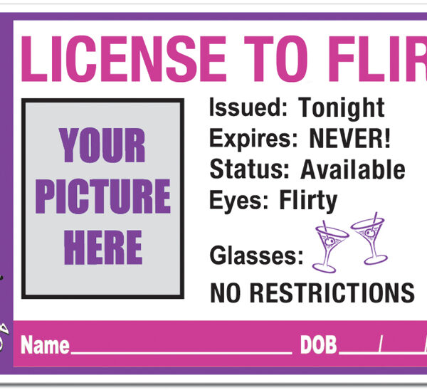 License To Flirt Button