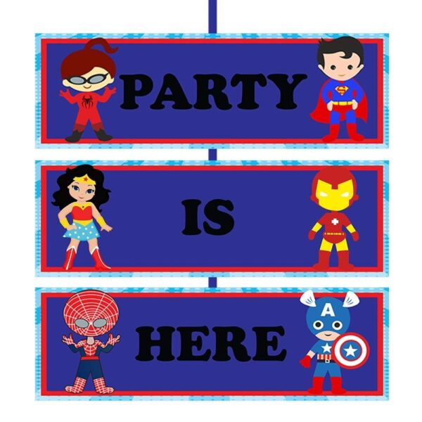 Super Hero Birthday Party Door Board for Kids Boys Girls Birthday Party