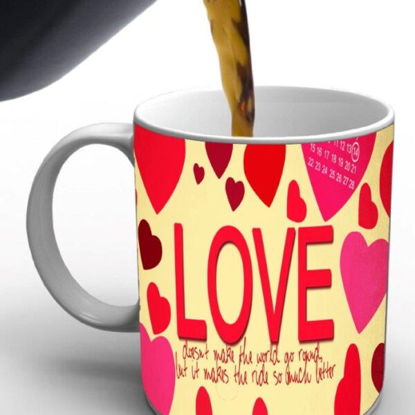 Heart & Love Print Valentine Mug